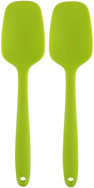 Baskety High Heat Resistant Silicone Mixing Spoon, Green set of 2 Mixing Spatula
