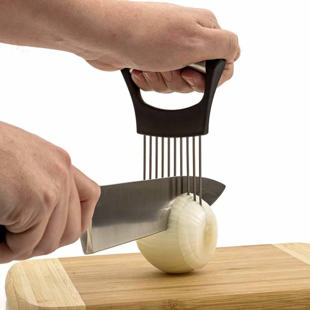 Baskety Onion Holder Slicer Vegetable Tools, Set of 1 Black Vegetable & Fruit Slicer