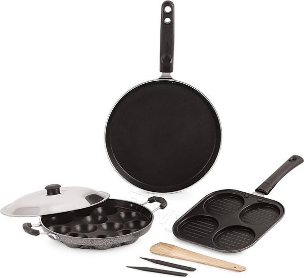 iVBOX ® Eco-DAU Non-Stick Kitchen Gift Set- Dosa Tawa, Appam Maker and Grill Uttapam Pan Non-Stick Coated Cookware Set