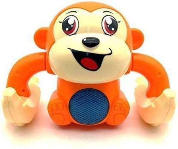 jmv Electronic Dancing and Spinning Banana Monkey Toy with Music and Lights Jumping Banana Monkey Toy for Children.