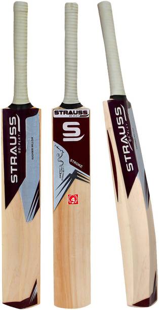 Strauss Stroke Cricket Bat, (Size-4) Kashmir Willow Cricket  Bat For 15+ Yrs