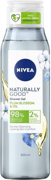NIVEA Naturally Good Shower Gel, Plum Blossom & Oil, No Parabens. Vegan Formula with 98% Ingredients of Natural Origin, 300 ml