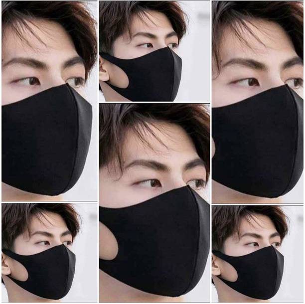 Jigyaasaa SCUBA-Mask-007-Black-6pcs Cloth Mask