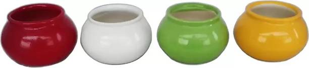 OriginalCeramics MATKI SHAPE SMALL CERAMIC POT (MULTICOLOUR) Plant Container Set