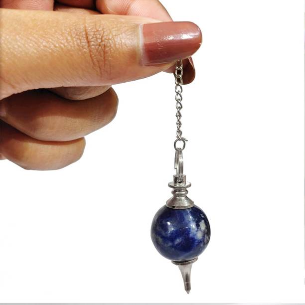 REIKI CRYSTAL PRODUCTS Sodalite Dowser Natural Crystal Dowser Reiki Healing Stone Pendulum Semi Precious Gemstone Ball Shape Sodalite Pendulum 1 inch approx Decorative Showpiece  -  3 cm
