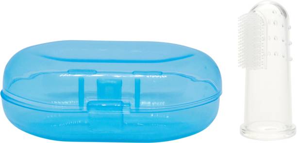mastela BPA Free Silicone Baby Finger-Brush with Case (Blue) Ultra Soft Toothbrush