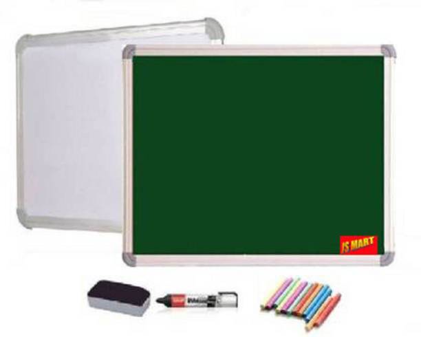 JS MART Non Magnetic Wooden Melamine Medium Whiteboards and Duster Combos