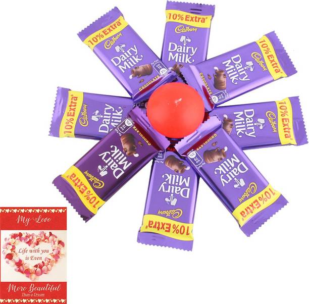 Cadbury Dairy Milk With & Candle | Chocolate Gift For Valentine | 508 Combo