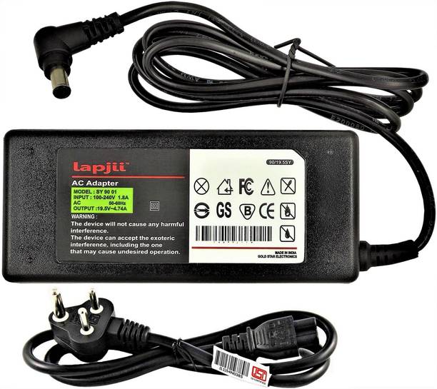 LAPJII Adapter Charger for PCG GRX550K Laptops of 19.5V, 4.74A, Pin 6.5x4.4, 90 W Adapter