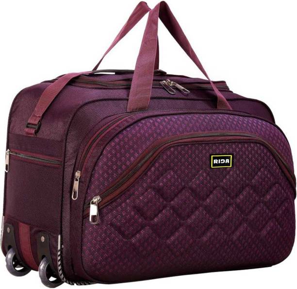 RIDA Lightweight Expandable 55 L Heavy Duty Travel Luggage Bag Travel Duffel Bag Purple