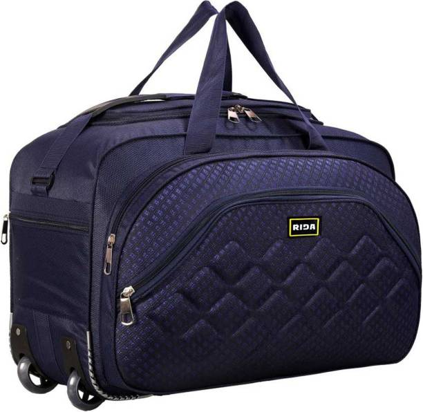 RIDA Lightweight Expandable 55 L Heavy Duty Travel Luggage Bag Travel Duffel Bag N Blue