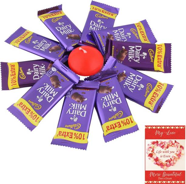 Cadbury Dairy Milk Chocolate With Beautiful Candle Combo | Chocolate Gift For Valentine | 358 Combo