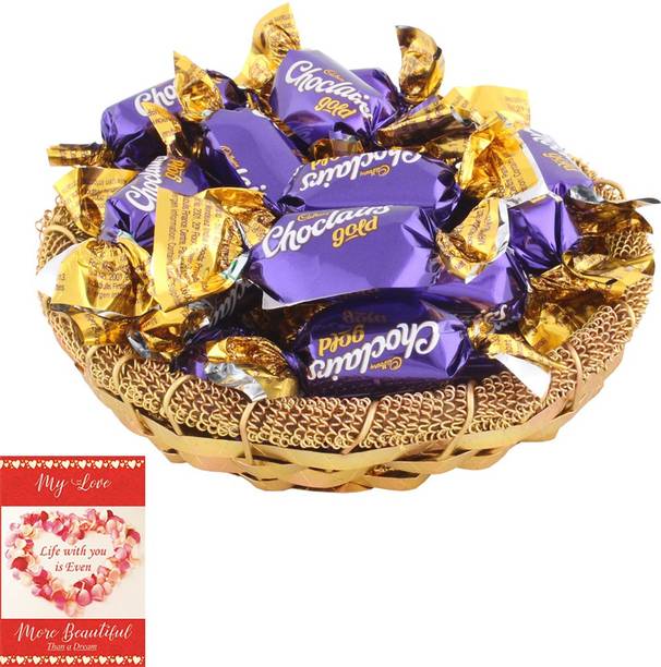 Cadbury Tasty Choclairs Gold Chocolates Gift Hamper | Chocolate Gift For Valentine | 323 Combo