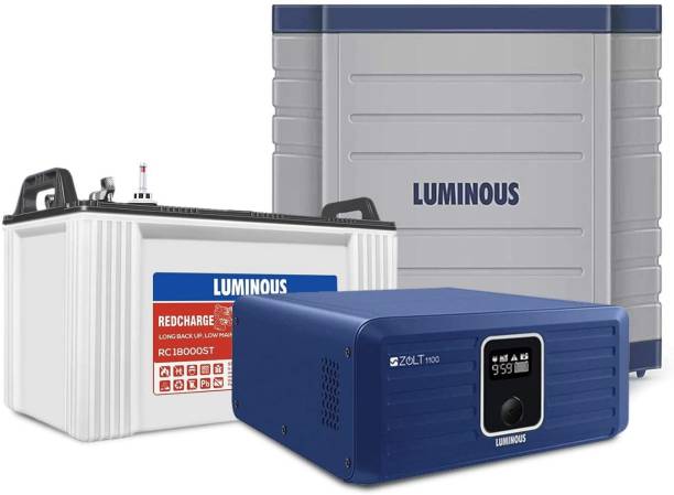 LUMINOUS Zolt 1100 Plus RC18000St150 (AH) Plus Trolley Tubular Inverter Battery