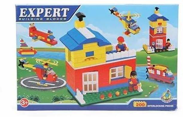 Sanchi Creation Expert building interlocking blocks game construction set for kids develops eye & hand co-ordination & fine motor skills- Multi color