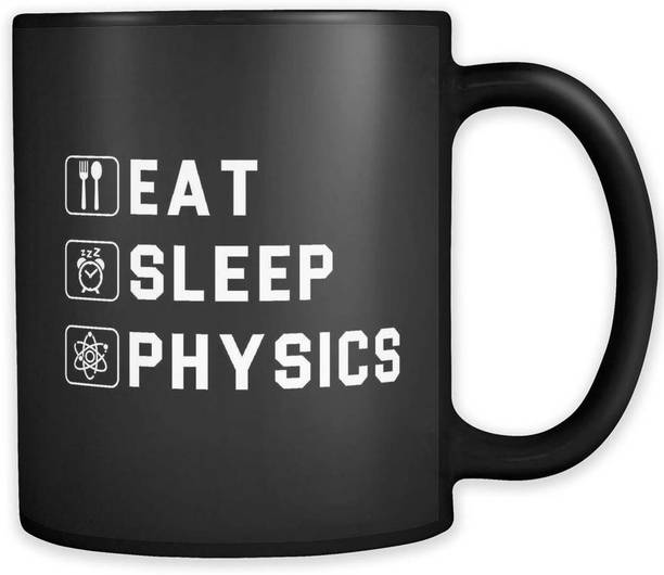 जैपुरर्ट Eat Sleep Physics Black सिरेमिक मग