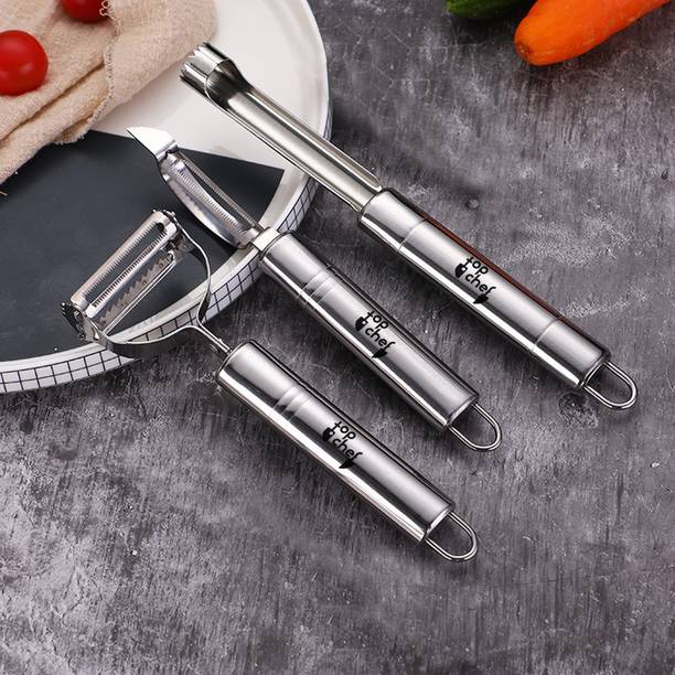 Top Chef Fruit & Vegetable Peelers and Apple Corer Straight, Y Shaped Peeler Set