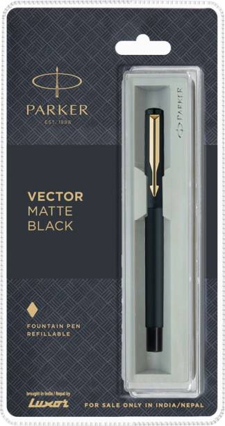 PARKER Vector Matte Black Gold Trim Fountain Pen