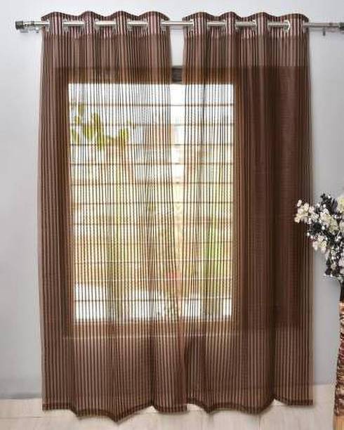 SB Textiles 213 cm (7 ft) Polyester Transparent Door Curtain (Pack Of 2)