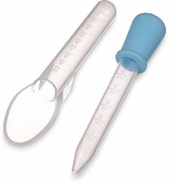 Happy Baby Infant Plastic Feeding Device Water Feeder Baby Medicine Spoon + Dropper (multicolour)  - silcon with plastic