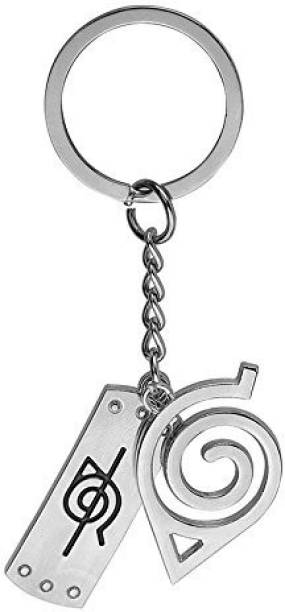 RVM Toys Naruto Keychain Konoha Leaf Village Silver Logo Symbol Metal Key Chain for Car Bike Men Women Keyring Key Chain