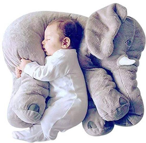 Crispy toys Grey Elephant Baby Sleeping Pillow Soft Puppet Toy & Elephant soft toys playing kids Very Cute in Size of 50 cm Long  - 50 cm