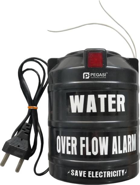PEGASI Black Color Water Tank Overflow Alarm Siren with Voice Sound, Security System Water Alarm Bell Water Leak Detector
