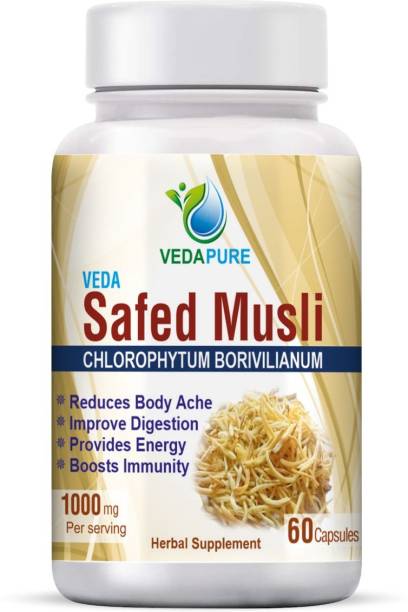 Vedapure Naturals Pure Safed Musli capsules for Strength, Stamina & Endurance