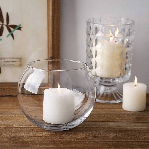 Virya Clear Glass Aquarium (1.8L) with Round Neck --6inches Round Ends Aquarium Tank