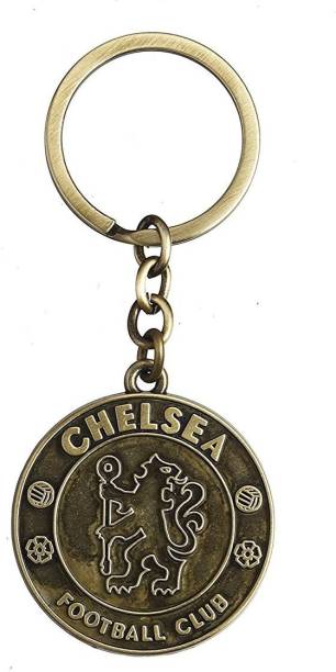 RVM Toys Chelsea Football Club Sports Metal Crest Bronze Round Keychain Key Chain for Car Bike Men Women Keyring Key Chain