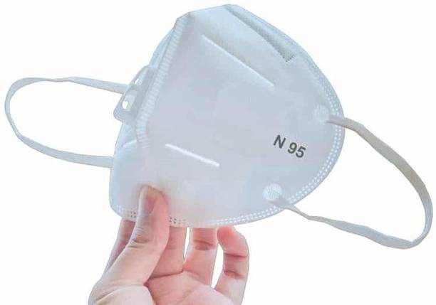 MEDI KARMA Soft, Comfortable, Reusable Face Mask Without Respirator Valve: (Ear Loop, White, Free-Size), Pack of 100 Cloth Mask With Melt Blown Fabric Layer