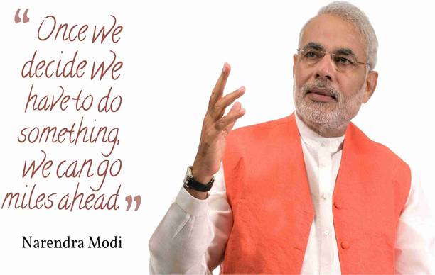 Narendra Modi Wall Poster For Room With Gloss Lamination M15 Paper Print