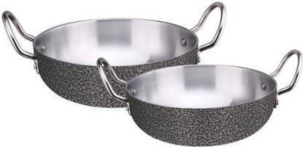 CARNIVAL ALUMINIUM COATING KADHAI- 2.5 LTR,5.5 LTR KADHAI SET 2 PCS PURE VIRGIN ALUMINIUM Kadhai 29 cm, 10 cm diameter 2.5 L, 5.5 L capacity