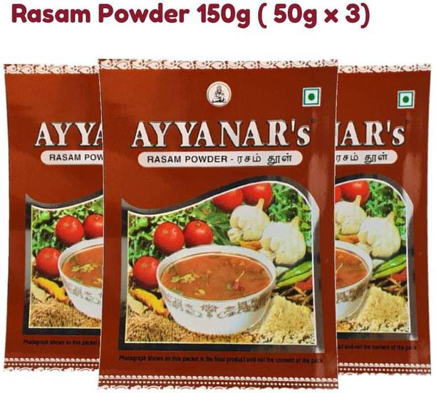 Ayyanar's Rasam Powder 150g (Organic Rasam Masala,No Added Preservatives, No Artificial Colours) 50g x 3