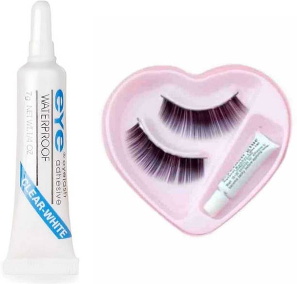 overlook Pair of 1 Waterproof False Eyelashes with Adhesive Eyelash Glue
