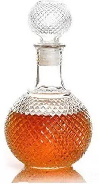 Riddhi Enterprise Round Ball Shape Whiskey Wine Beer Brandy Water Champagne Drinking Glass Bottle Decanter w/Cap Stopper (Empty Bottle 1, 1000 ml) whisky Decanter