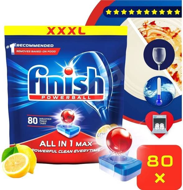 Finish Powerball All In 1 Max 80 tablets Lemon Dishwashing Detergent