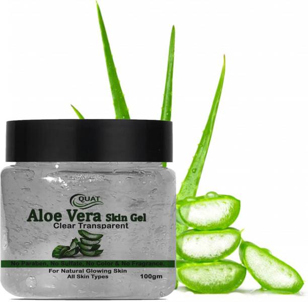 QUAT 100% natural Clear Transparent Aloe Vera Gel for Natural Glowing Skin for both Women&Men | NO paraben & sulphate