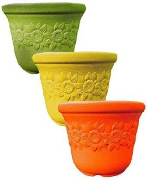 Clastik 10 Inch Sunny Pot for Outdoor Designer Plant Container Set
