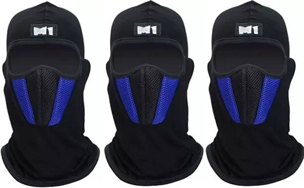 Rhtdm Black, Blue Bike Face Mask for Men & Women