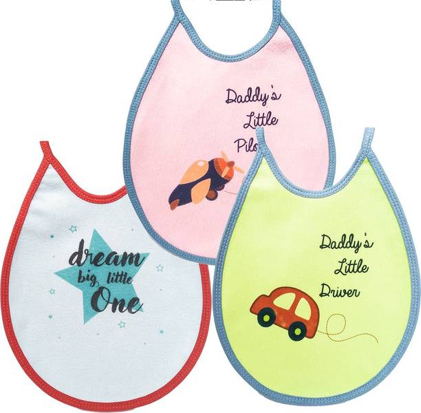Kuchi-Pu Waterproof feeding bibs apron for baby - Made with Dry Sheet Fabrics - Machin Wash Friendly(Color&Design May Vary)