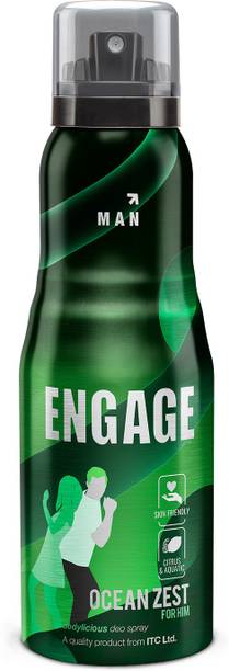 Engage Ocean Zest, Citrus and Aquatic, Skin Friendly Deodorant Spray  -  For Men
