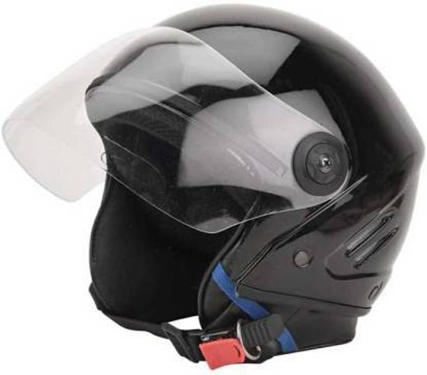 FDS players TRACK ISI Marked Open-Face Unisex Motorbike Helmet (Black) Motorbike Helmet
