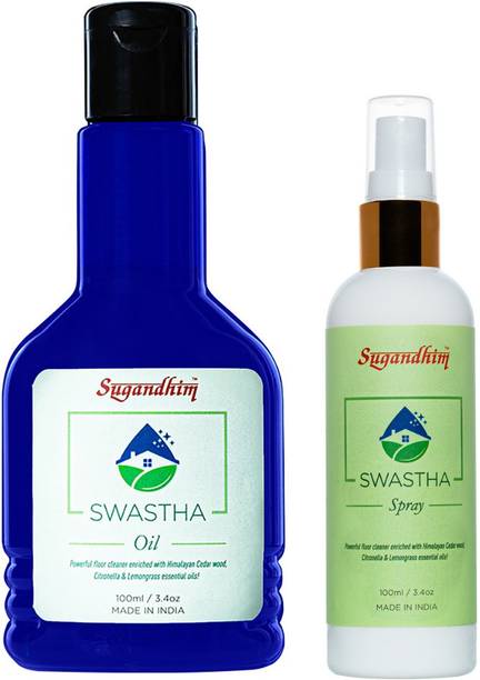 Sugandhim Swastha Oil 100 ml + Swastha Oil Spray 100 ml Kitchen Cleaner