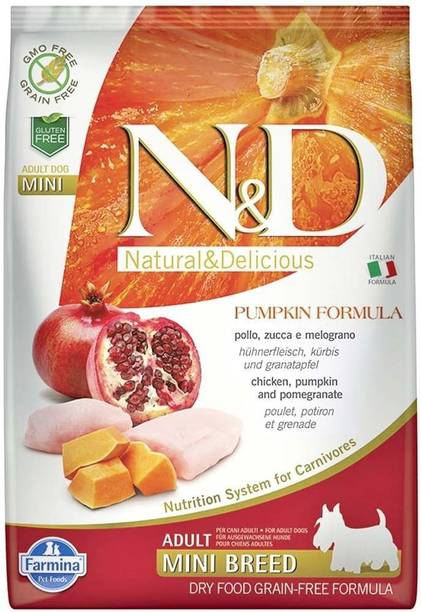 Farmina N&D Pumpkin - Chicken & Pomegranate - Grain Free - Dog Dry Food - Adult - Mini Breed 2.5 kg Dry Adult Dog Food