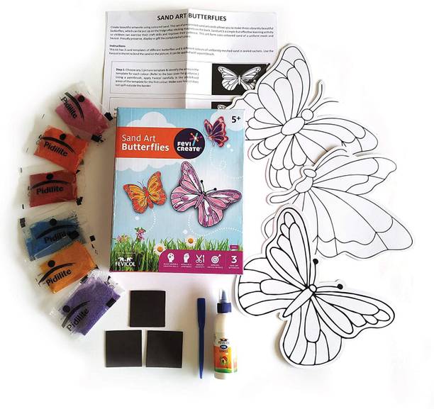फेविक्रिएट Make Your Own Sand Art Butterflies Learning Craft and DIY Kit for Kids