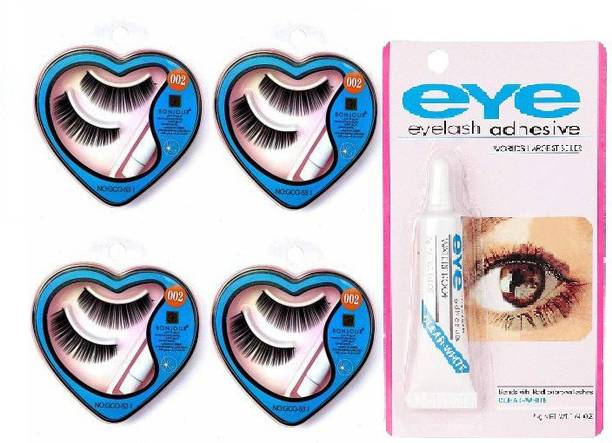 BONJOUR Beautyfull Black False Eyelashes With Eyelashes Glue Combo