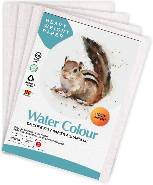 VARIETY 10 SHEETS UNRULED A/4 300 gsm Watercolor Paper
