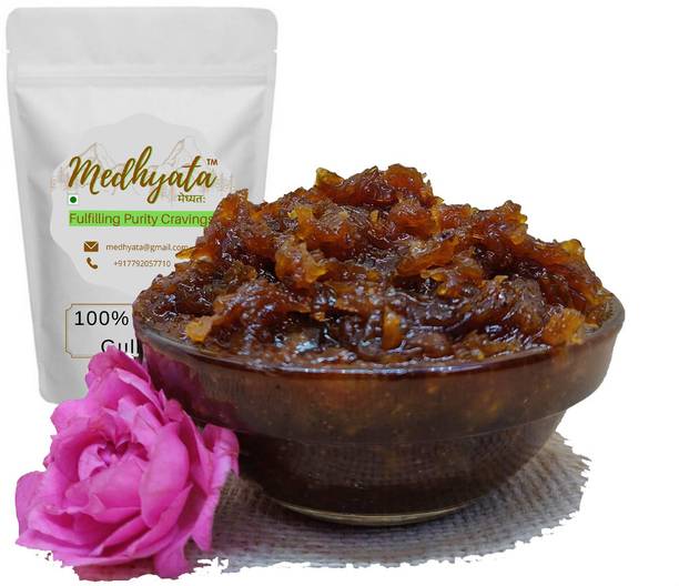Medhyata 100% Natural Gulkand Prepared Using Pushkar Rose (400 Gm) Rose Petal Jam / Gulkand / Rose Jam