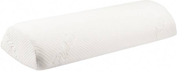 The White Willow Orthopedic Soft Memory Foam Half Moon Multiuse Knee, Leg and Back Support Bolster Pillow For Neck Pain Relief, Sciatica With Washable Hypoallergenic Cover- 19 x 8 x 3.5 White Memory Foam Solid Orthopaedic Pillow Pack of 1